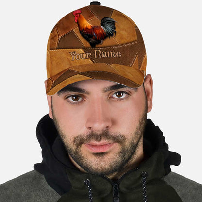 Chicken Whisperer Personalized Leather Pattern Print Cap