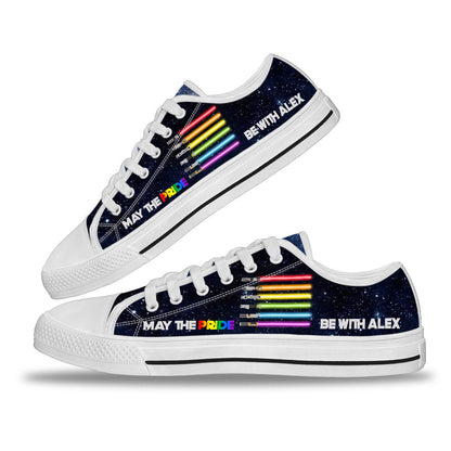 May The Pride Be With You - Personalized LGBT Support Low Top Shoes