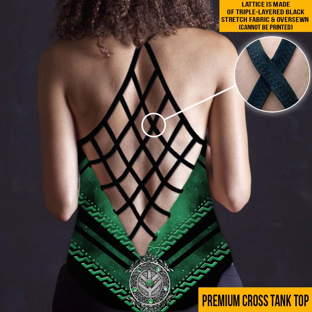 Victory or Valhalla Celtic Shield Maiden - Viking Cross Tank Top