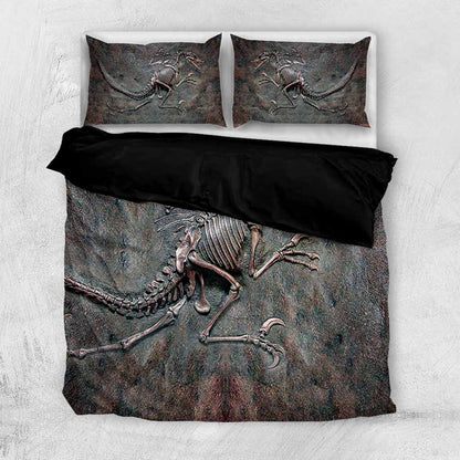 Dinosaur Fossil Metal Pattern Printed Bedding Set