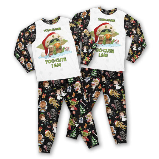 Too Cute I Am - Personalized Christmas The Force Pajamas Set