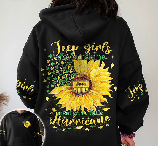 Girls Are Sunshine Mixed With A Little Hurricane Sunflower Car All Over Shirt 0523