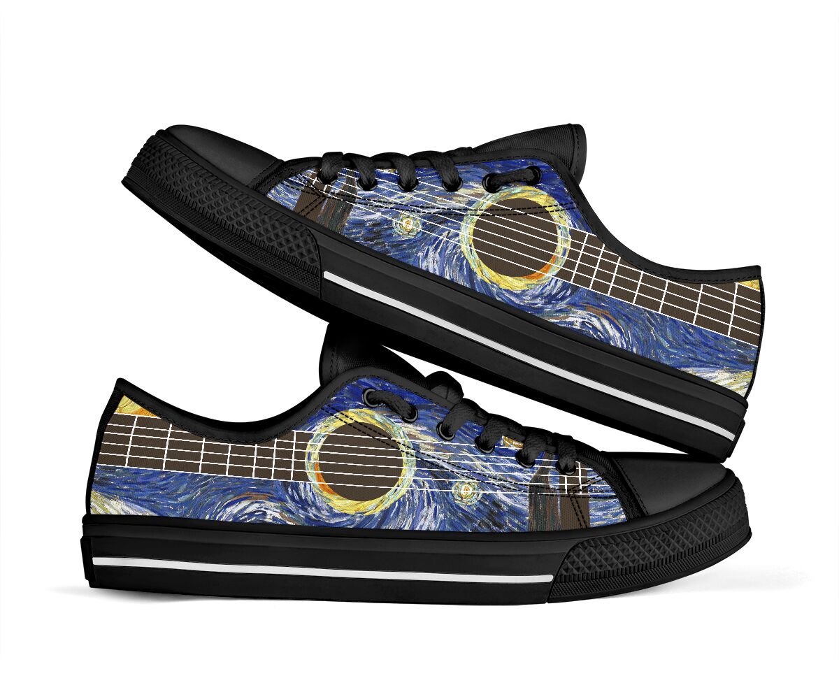 Guitar Starry Night Guitar Low Top Shoes 0622