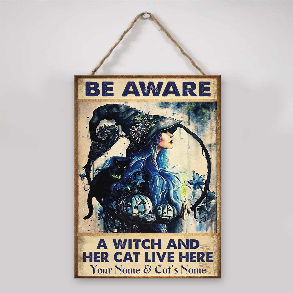 Be Aware - Witch Personalized Rectangle Metal Sign