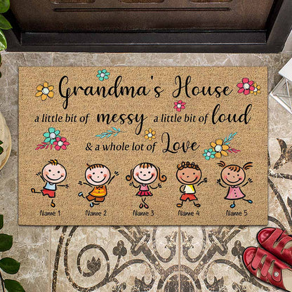 Grandma's House - Personalized Mother's Day Grandma Doormat With Coir Pattern Print