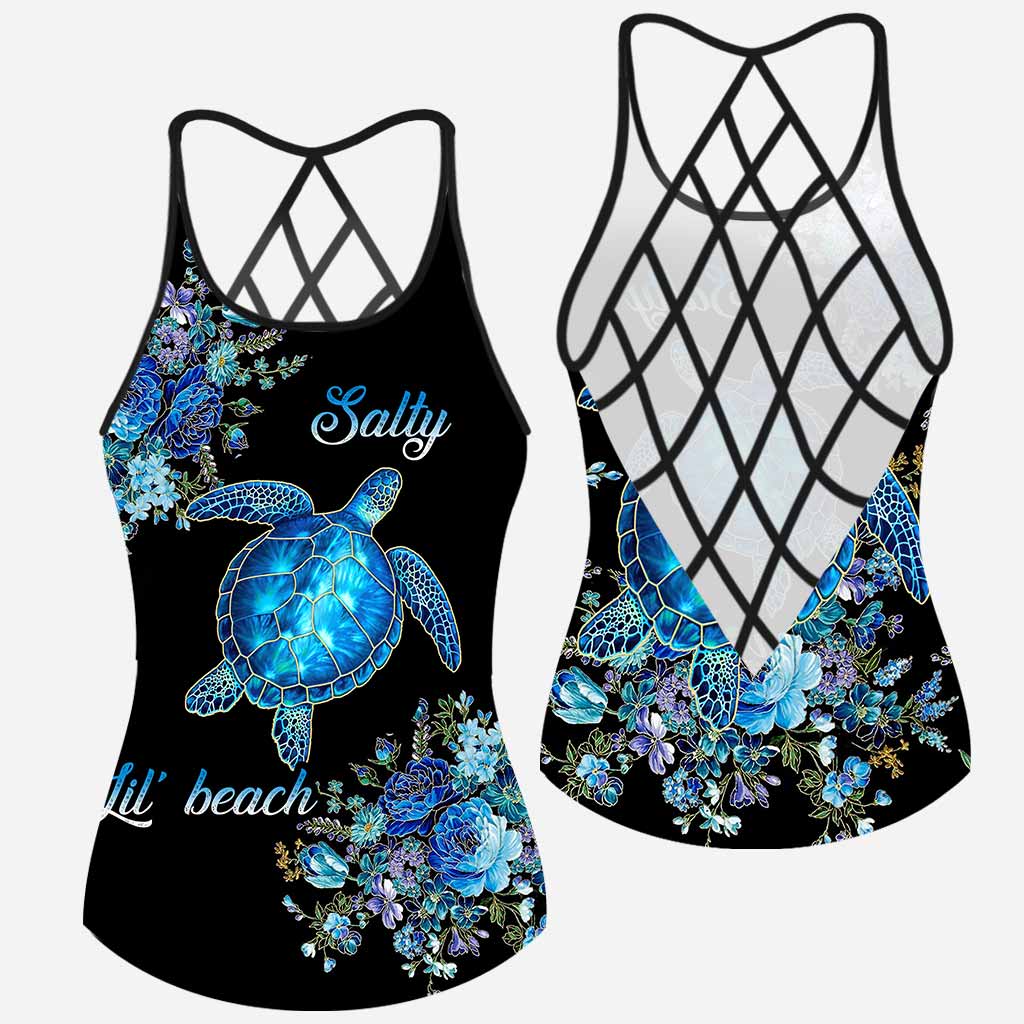 Salty Lil' Beach -Turtle Cross Tank Top