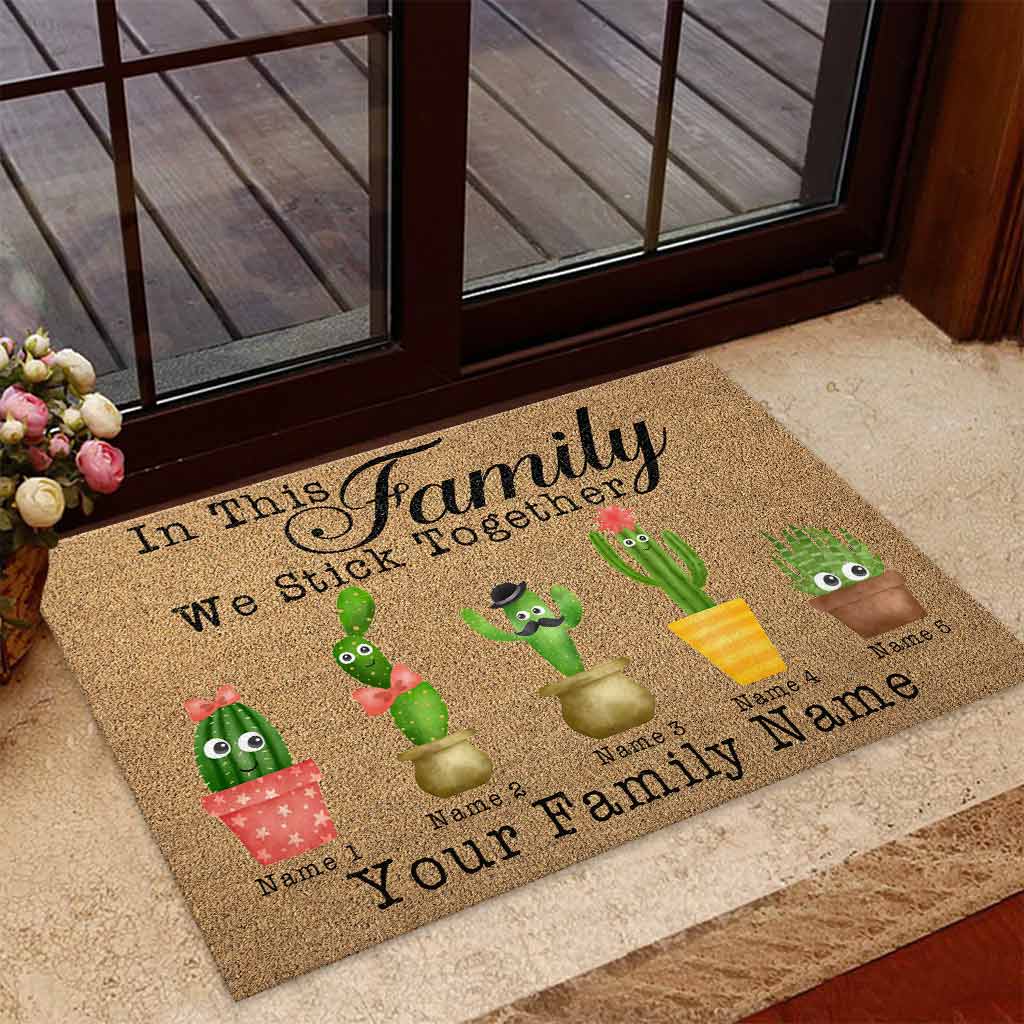 In This Family We Stick Together - Cactus  Doormat