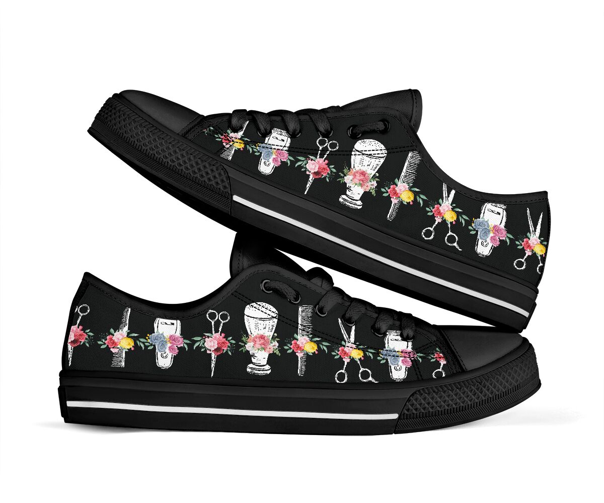 Floral Hairdresser Hairdresser Low Top Shoes 0622