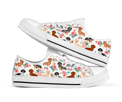 Dachshund Flower Dachshund Low Top Shoes 0622