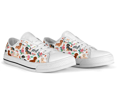 Dachshund Flower Dachshund Low Top Shoes 0622