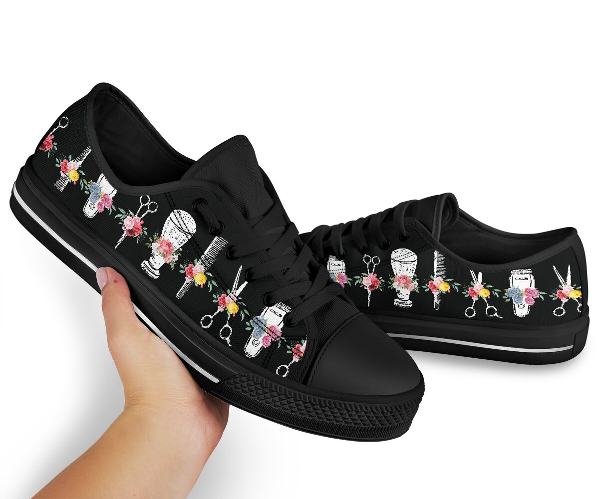 Floral Hairdresser Hairdresser Low Top Shoes 0622