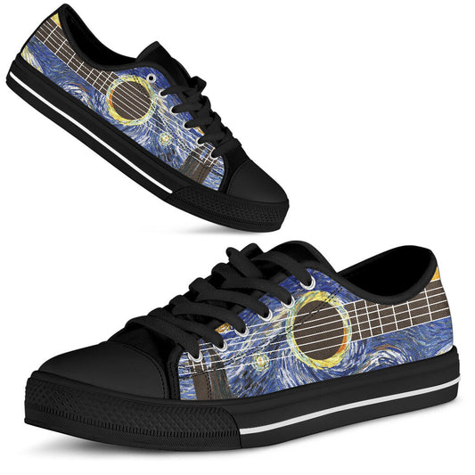 Guitar Starry Night Guitar Low Top Shoes 0622