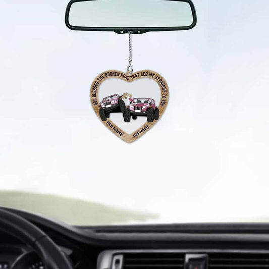 Couple Keeps Together - Personalized Transparent Car Ornament (Printed On Both Sides)