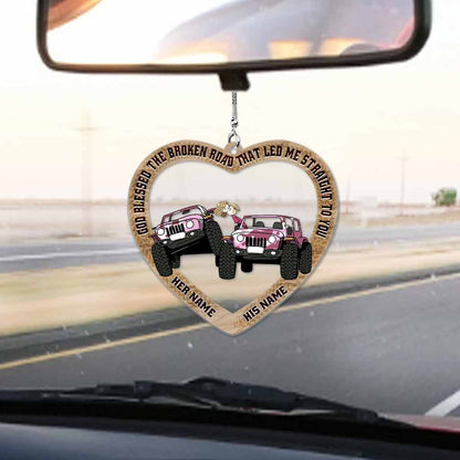 Couple Keeps Together - Personalized Transparent Car Ornament (Printed On Both Sides)