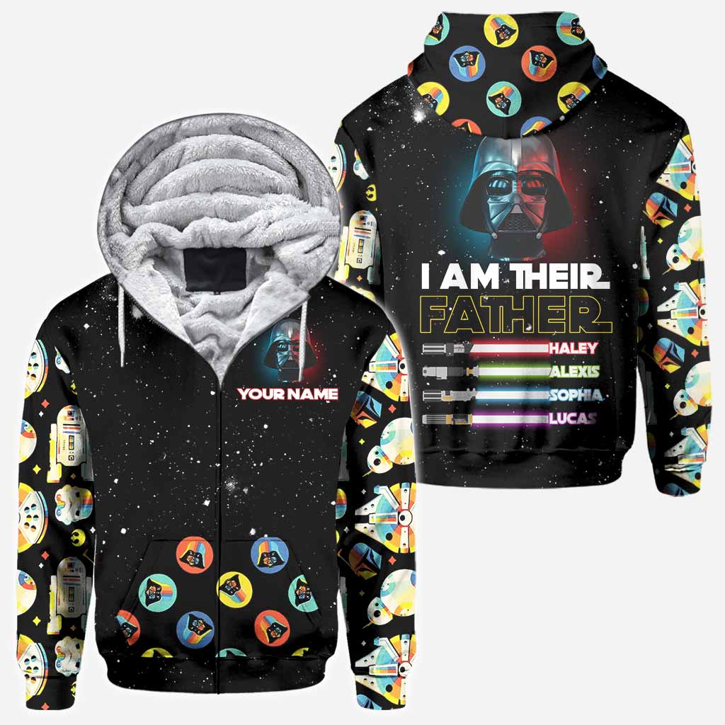 I Am Their Father - Personalized Father's Day The Force All Over T-shirt and Hoodie