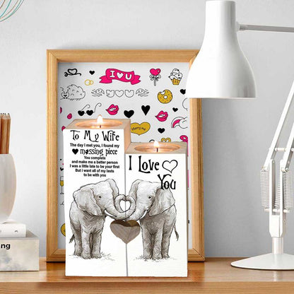 To My Wife - Elephant Candle Holder