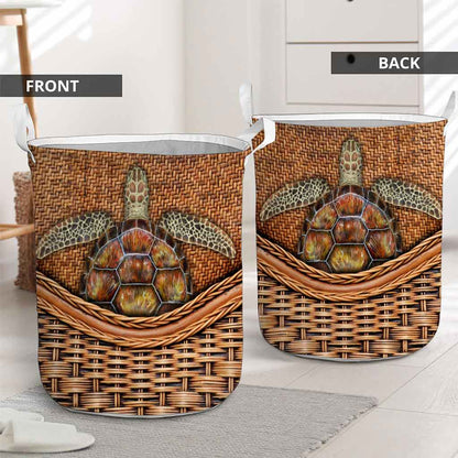 Turtle Rattan Texture Laundry Basket 062021