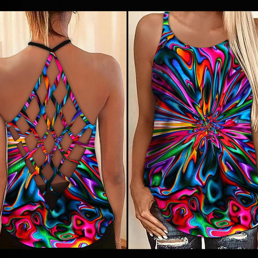 Colorful - Hippie Cross Tank Top