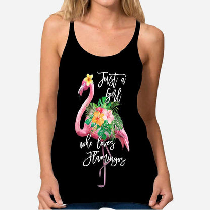 Just A Girl - Flamingo Cross Tank Top