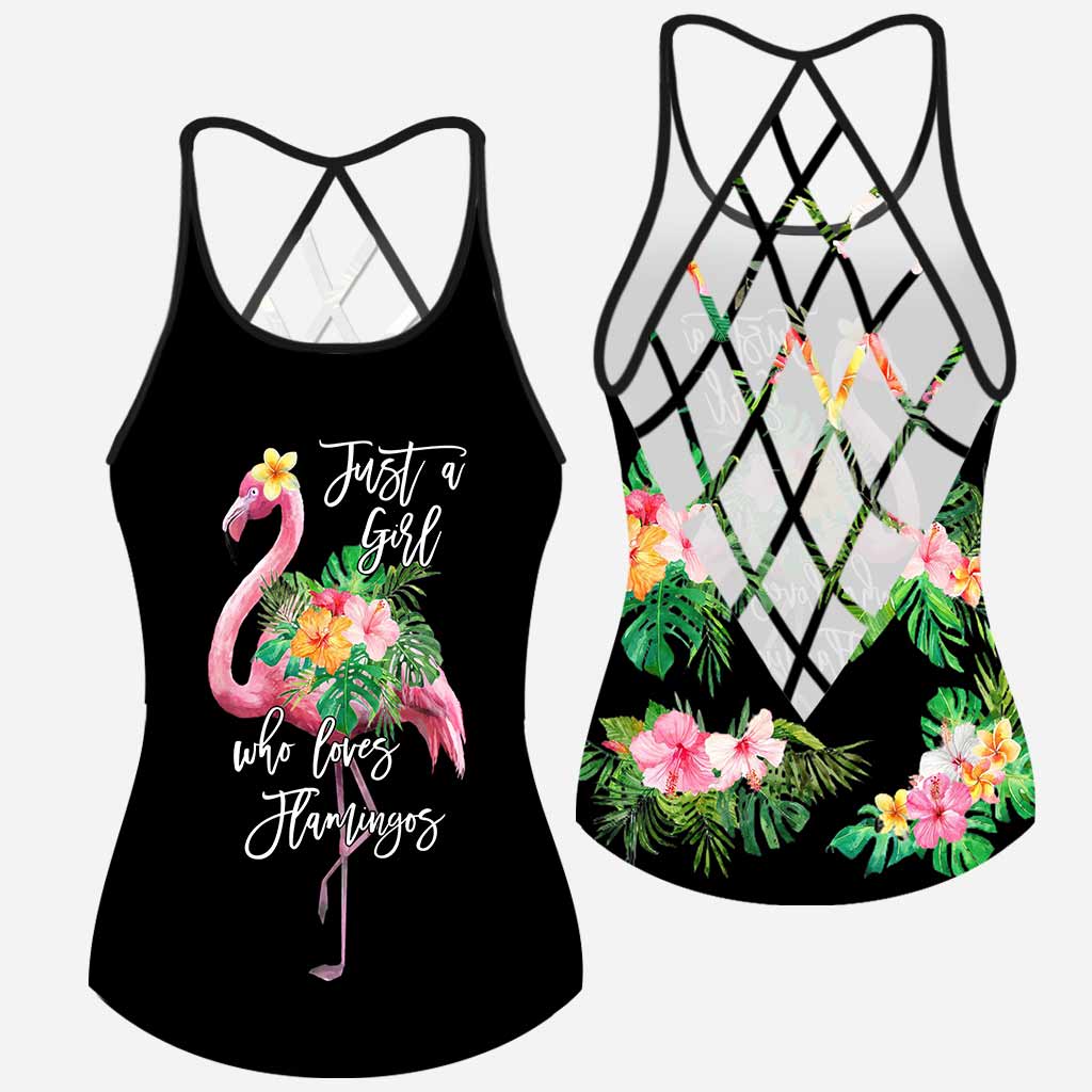 Just A Girl - Flamingo Cross Tank Top