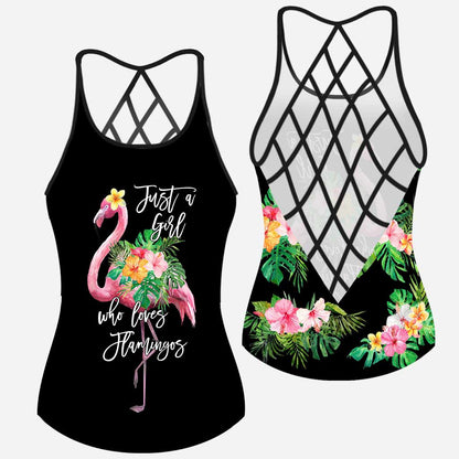 Just A Girl - Flamingo Cross Tank Top