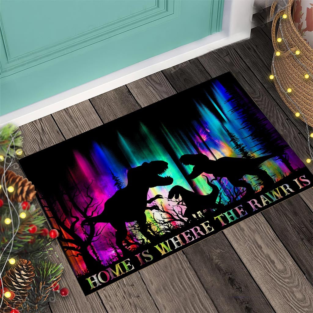 Home is Where The Rawr Is - Dinosaur Doormat