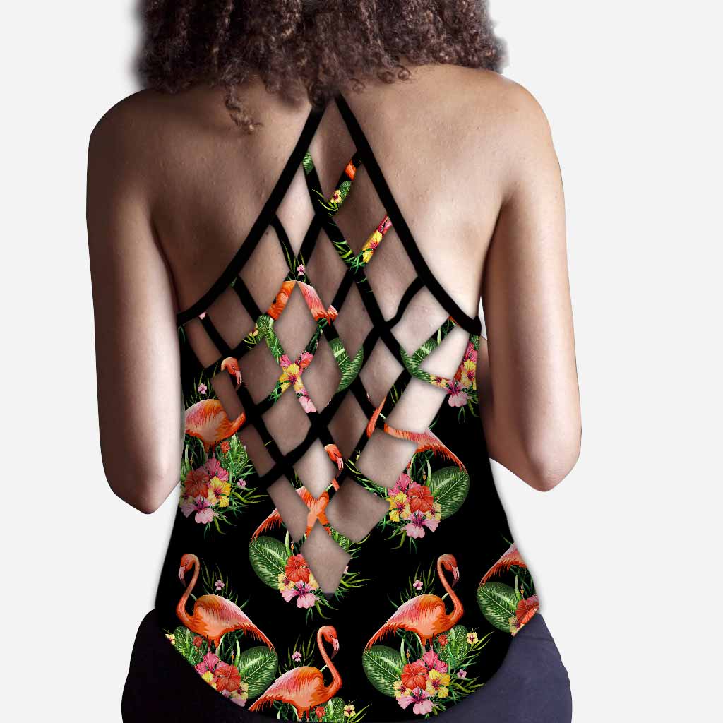 Summer Vibes - Flamingo Cross Tank Top