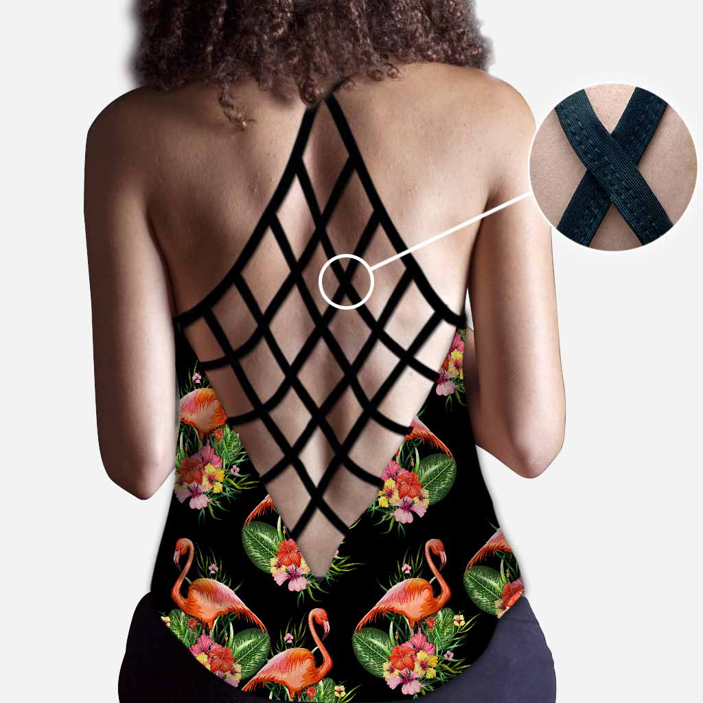 Summer Vibes - Flamingo Cross Tank Top