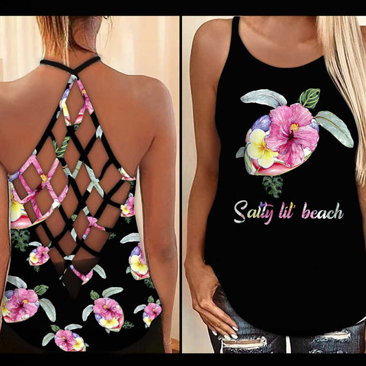 Salty Lil' Beach - Turtle Cross Tank Top