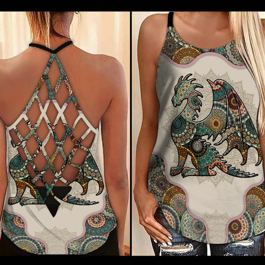 Love Dragons Cross Tank Top