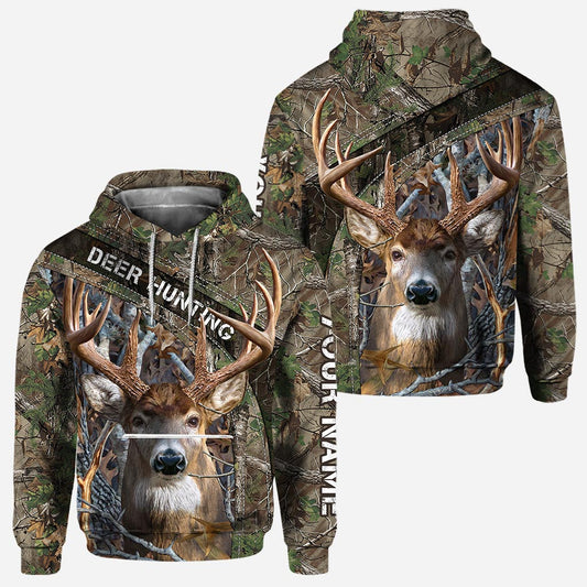 Deer Hunting Camo - Personalized All Over T-shirt and Hoodie