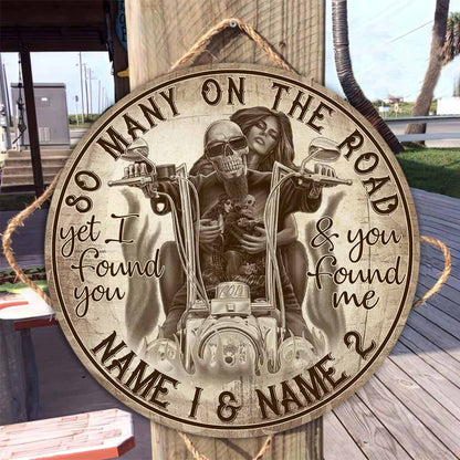 So Many On The Road - Biker Personalized Round Wood Sign