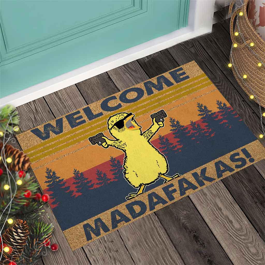 Welcome Madafakas - Chicken Coir Pattern Print Doormat