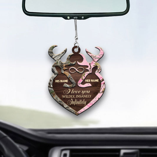 I Love You Wildly Insanely - Personalized Couple Hunting Car Ornament (Printed On Both Sides)