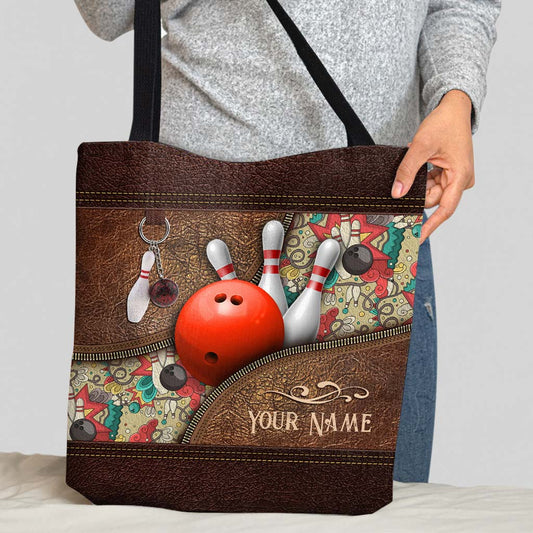 Love Bowling Personalized  Tote Bag