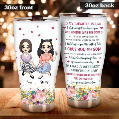 To My Dear Daughter-In-Law - Personalized Tumbler