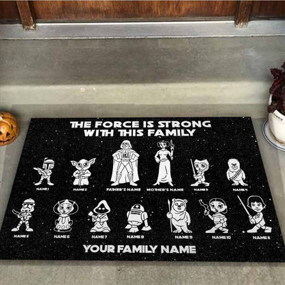 The Force Is Strong With This Family - Personalized The Force Doormat