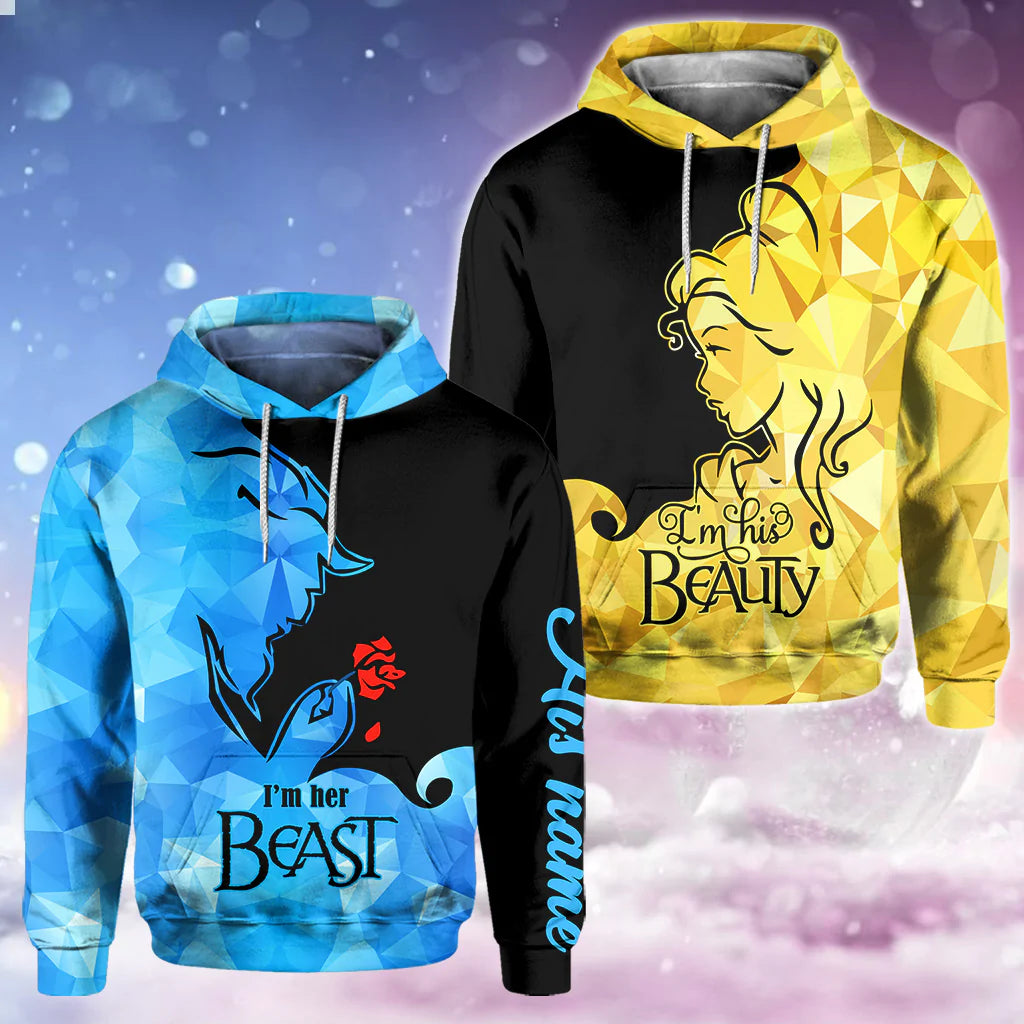 His Beauty Her Beast - Personalized Couple Hoodies