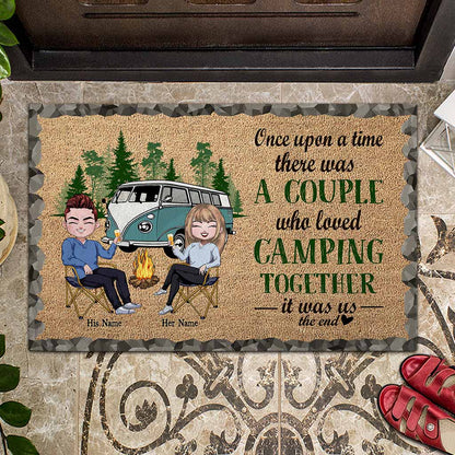 Once Upon A Time There Was A Couple - Personalized Camping Doormat