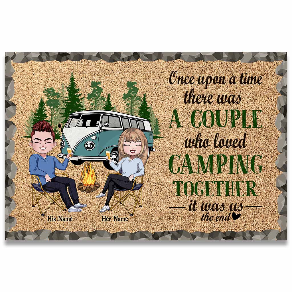 Once Upon A Time There Was A Couple - Personalized Camping Doormat