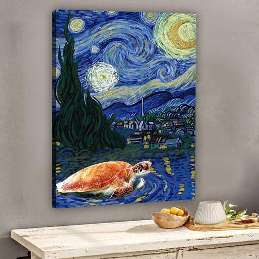 Turtles Starry Night - Turtle Canvas And Poster