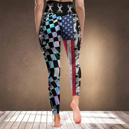 Love Racing Colorful Flag - Leggings