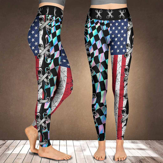 Love Racing Colorful Flag - Leggings