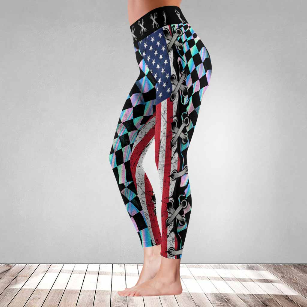 Love Racing Colorful Flag - Leggings