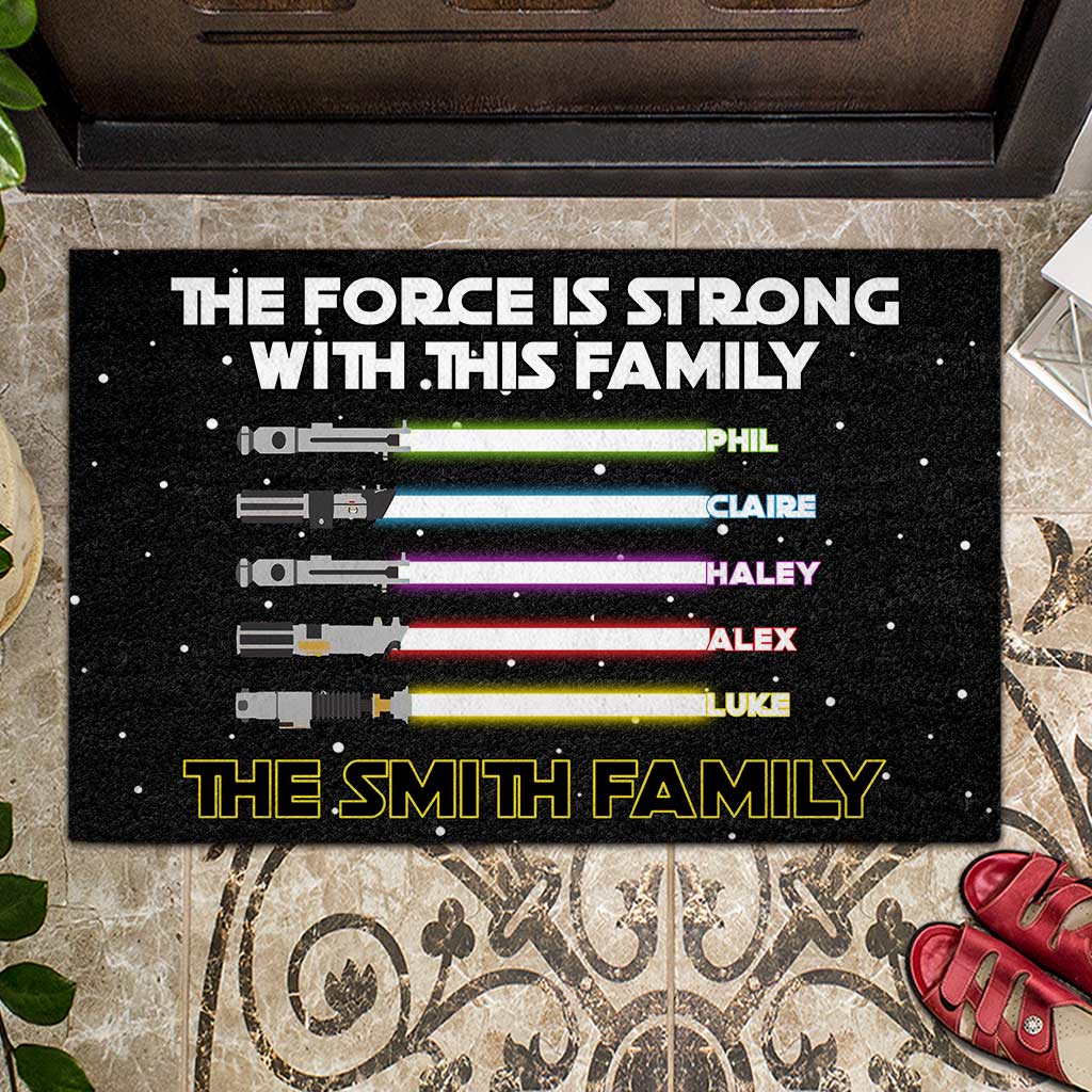 The Force Is Strong With This Family - Personalized The Force Doormat