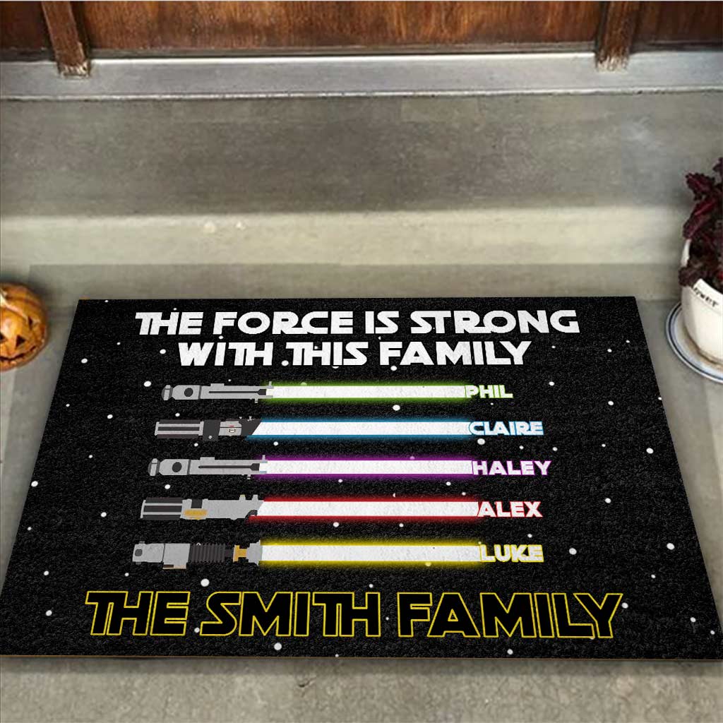 The Force Is Strong With This Family - Personalized The Force Doormat