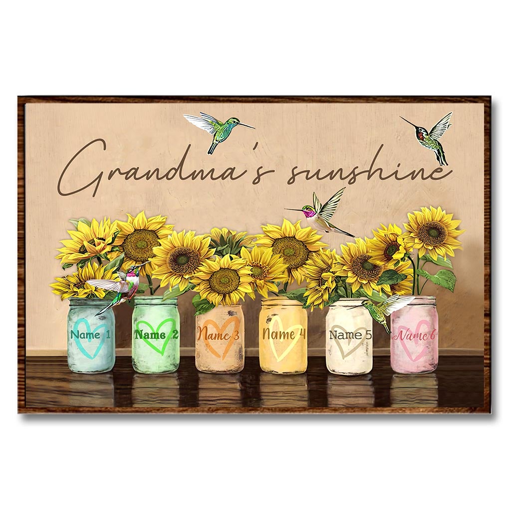 Grandma's Sunshine - Sunflower Personalized Poster