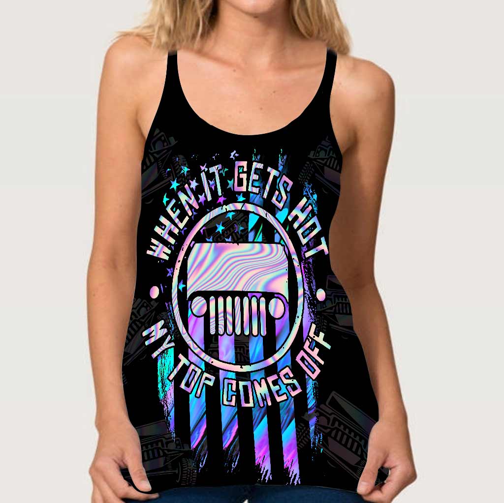 When It Gets Hot My Top Comes Off - Car Cross Tank Top