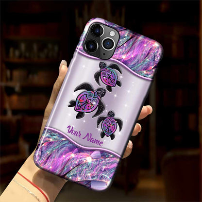 Purple Turtle - Aboriginal Australian Personalized Phone Case