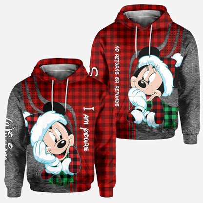 No Returns Or Refunds - Personalized Christmas Couple Hoodies